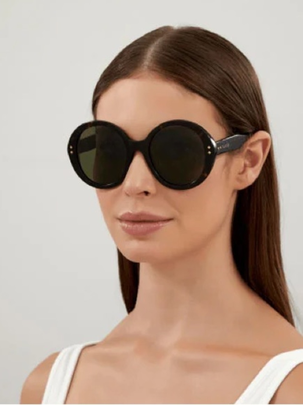 New Gucci oversized Round Black Women's Sunglasses - Designer with case